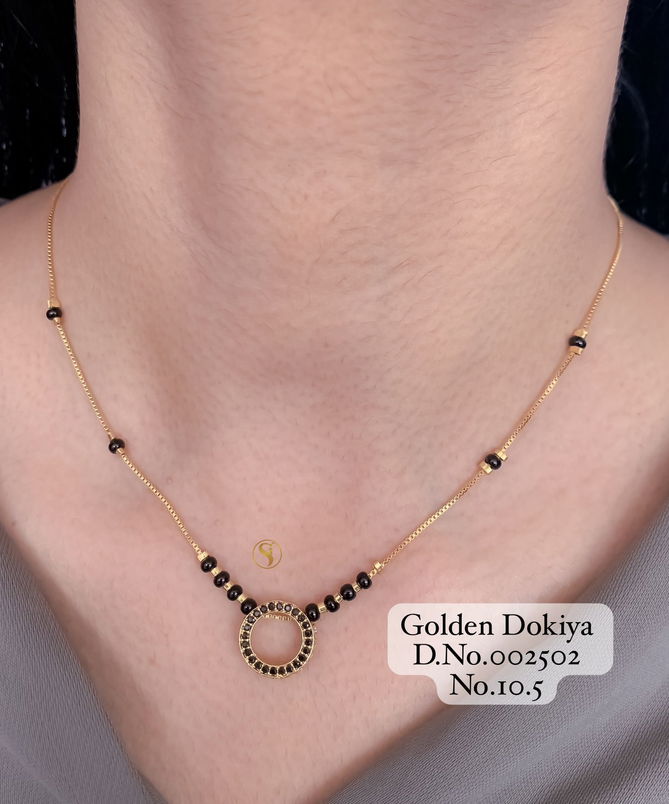 Dokiya 3 AD Diamond Golden Mangalsutra Wholesale Price In Surat
